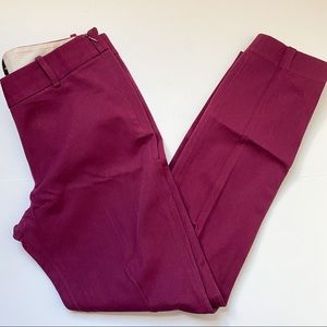 J.Crew Burgundy Minnie Pant Size 4 Tall